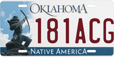 OK license plate 181ACG