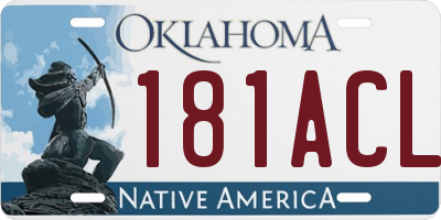 OK license plate 181ACL
