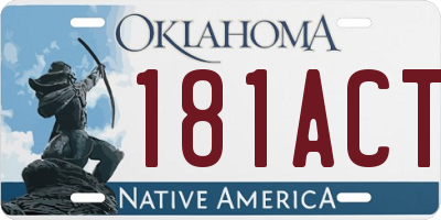 OK license plate 181ACT