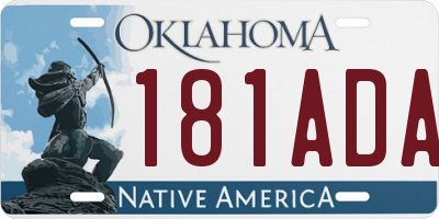 OK license plate 181ADA