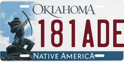 OK license plate 181ADE