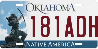 OK license plate 181ADH