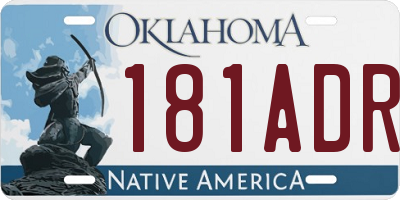 OK license plate 181ADR