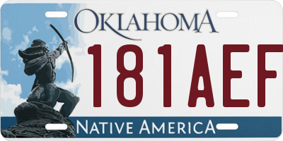 OK license plate 181AEF