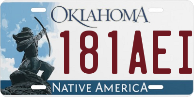 OK license plate 181AEI