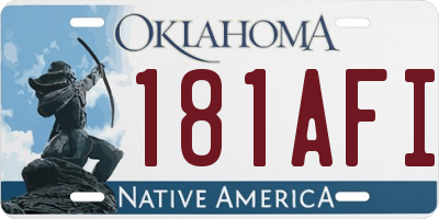 OK license plate 181AFI