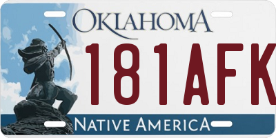 OK license plate 181AFK