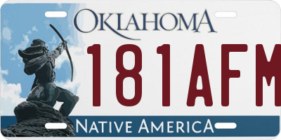 OK license plate 181AFM