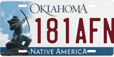 OK license plate 181AFN