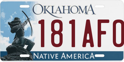 OK license plate 181AFO