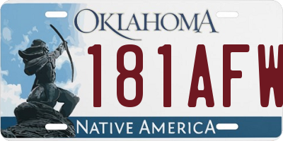 OK license plate 181AFW