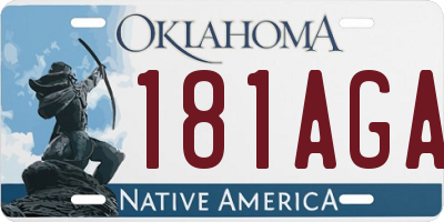 OK license plate 181AGA