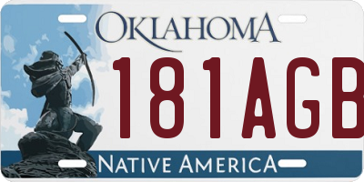 OK license plate 181AGB