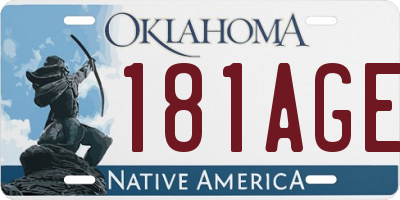 OK license plate 181AGE