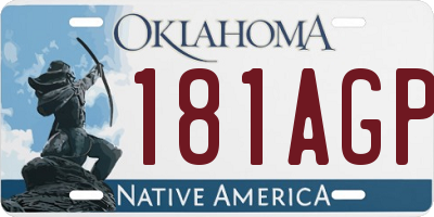 OK license plate 181AGP