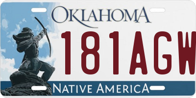 OK license plate 181AGW
