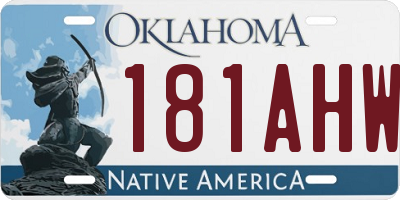 OK license plate 181AHW