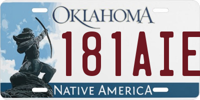 OK license plate 181AIE