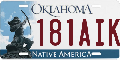 OK license plate 181AIK