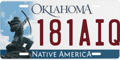 OK license plate 181AIQ