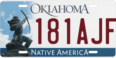 OK license plate 181AJF