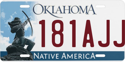 OK license plate 181AJJ