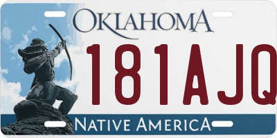 OK license plate 181AJQ