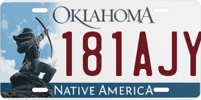 OK license plate 181AJY