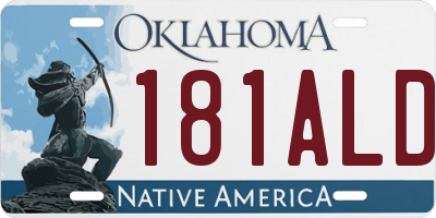OK license plate 181ALD