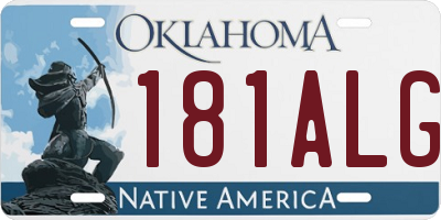 OK license plate 181ALG