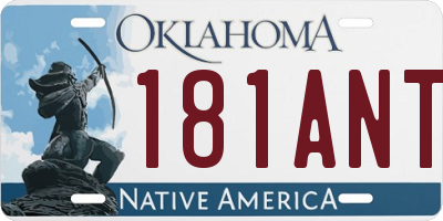 OK license plate 181ANT