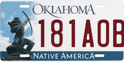 OK license plate 181AOB