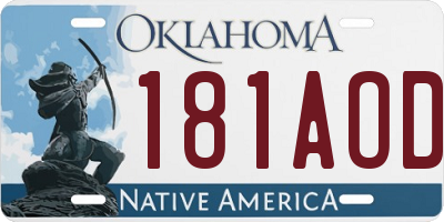 OK license plate 181AOD
