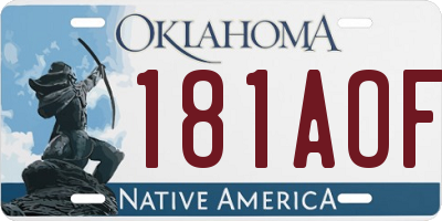 OK license plate 181AOF