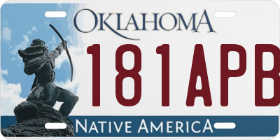 OK license plate 181APB