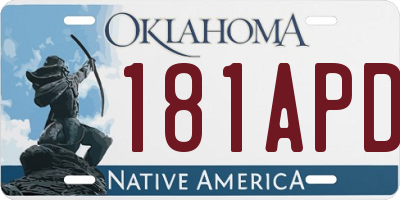 OK license plate 181APD