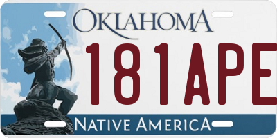 OK license plate 181APE