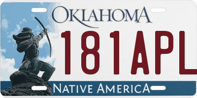 OK license plate 181APL