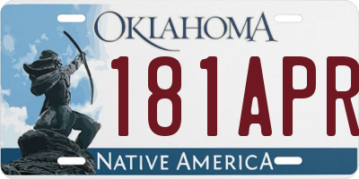 OK license plate 181APR