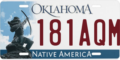 OK license plate 181AQM