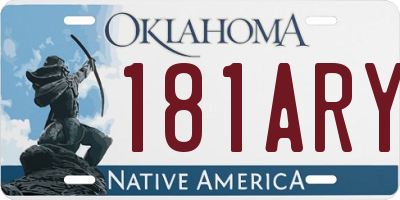 OK license plate 181ARY