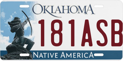 OK license plate 181ASB