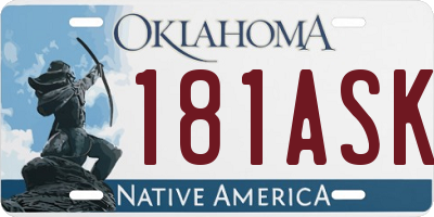 OK license plate 181ASK