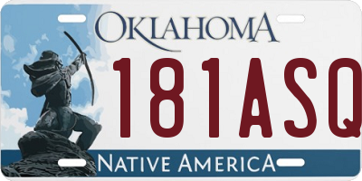 OK license plate 181ASQ
