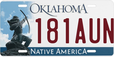 OK license plate 181AUN