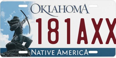 OK license plate 181AXX