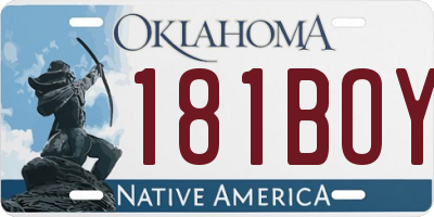 OK license plate 181BOY