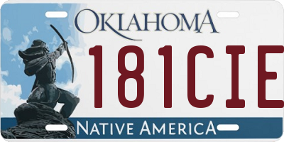 OK license plate 181CIE