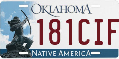 OK license plate 181CIF