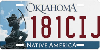 OK license plate 181CIJ